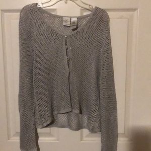 Sparkly silver cover up blouse